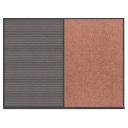 United Visual Products Triple Door Radius Plus Corkboard, 96" x UV8006PLUS-BRONZE-COBACC